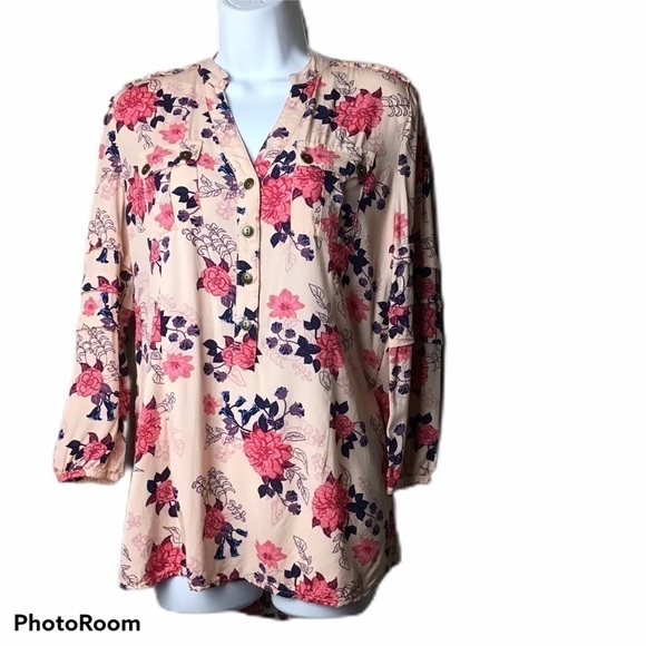 Matilda Jane Floral Semi Button Down Top - Picture 2 of 8